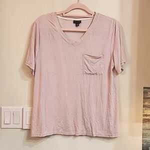 Tahari Crewneck Pink Stripe Tee